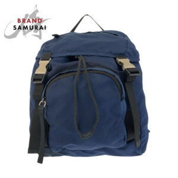 Prada Tessuto triangular Navy Blue nylon backpack - Picture 1 of 9